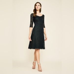 TADASHI SHOJI GEORGI EMBROIDERED FLARE DRESS